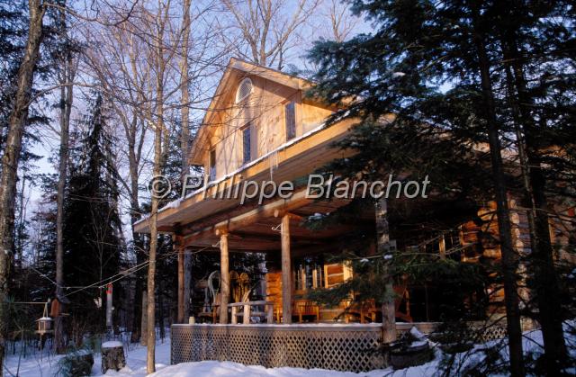 canada ontario  10.JPG - Chalet canadienAlgonquin Log CabinParc Algonquin sous la neigeOntarioCanada